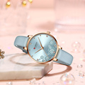 Curren 9068 Fashion Leather Womens Quartz Watches Flower Waterproof Watch Curren Women